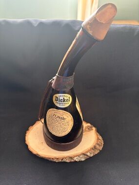 Vintage George Dickel Tennessee Whiskey Horn Bottle - Brown & Black